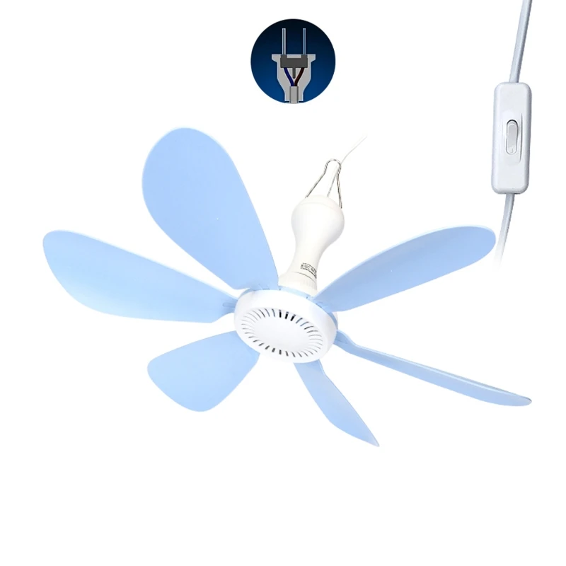 

AC 220V 20W 6 Leaves One Speed 16.5" Ceiling Fan mini Fan Dormitory Hanging fan with 1.8m Power Cable On Off Switch