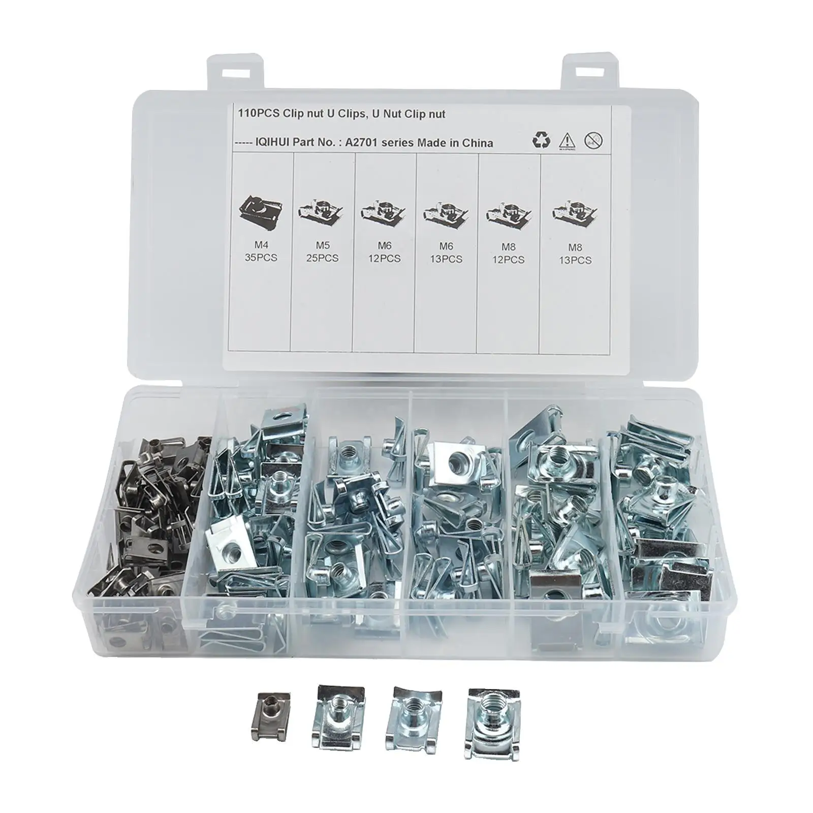 

110Pcs Clip Nut M4 M5 M6 M8 for Vehicle Direct Replaces Accessory