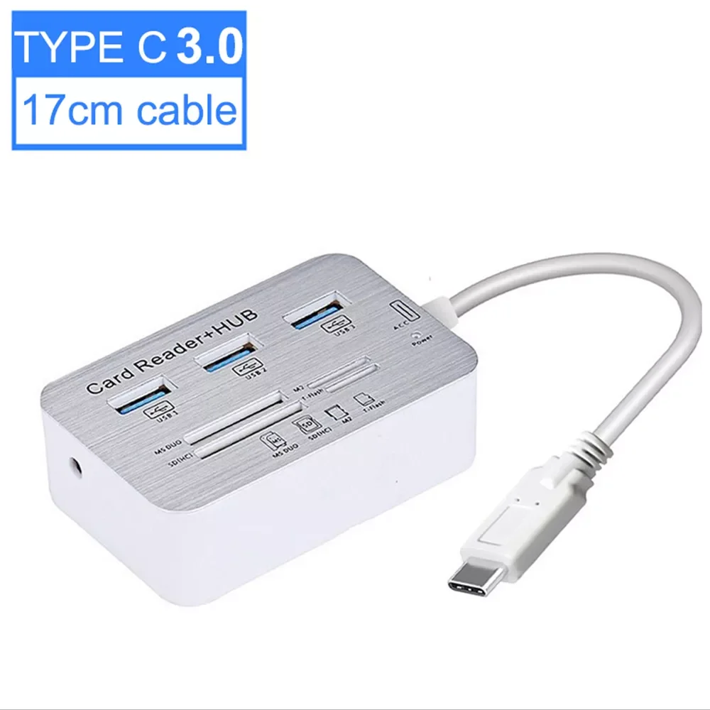 

3.0 Multi-hub Combo Card Reader High-speed USB Hub With MS/M2/TF Card Reader 3-port USB Splitter For Notebook Computers