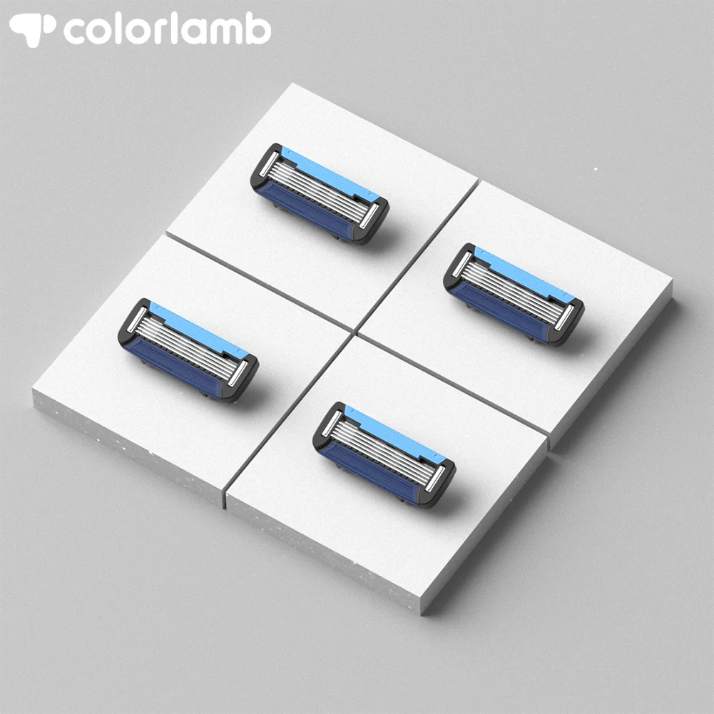 Colorlamb Men Razor Blades Set 4-16 PCS 5 Blades Martensitic