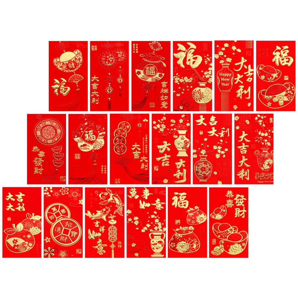 

36 шт. креативные красные конверты в китайском стиле, изысканные бумажные кармашки для денег, случайный цвет