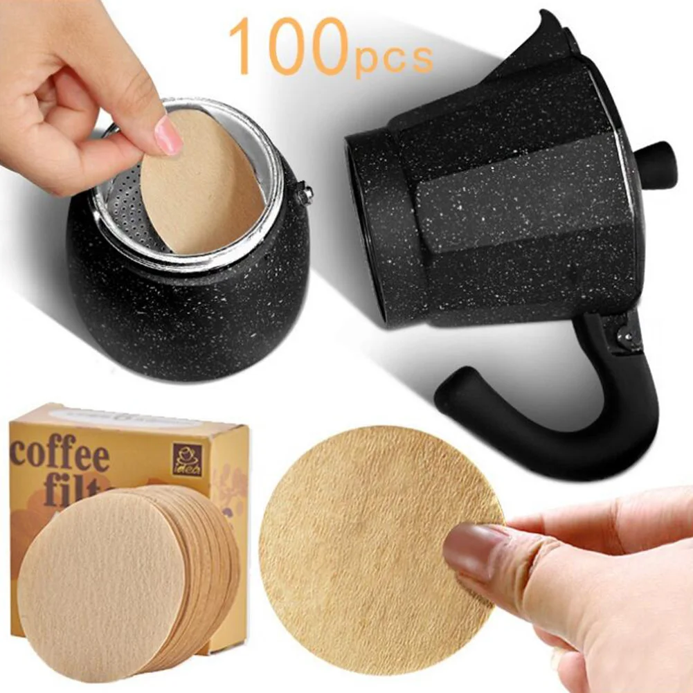 

100PCS Coffee Filter Paper Round 60mm 68mm For Espresso Coffee Maker V60 Dripper Coffee Filters Tools Moka Pot Paper Filter