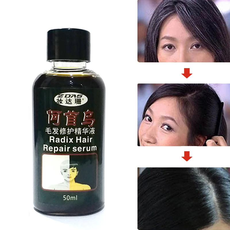 Natural organic effective Chinese herbal medicine gray hair treatment for white hair therapy no side effect 50ml  hair products