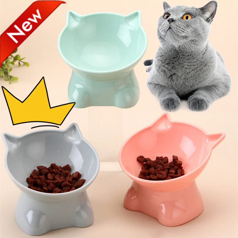 

Antichoking Feeding Water And 2023 Bottom Bowl High Newest Neck Dog Supplies Protector Pet Dog Antidumping Tilt Cat Bowl Food