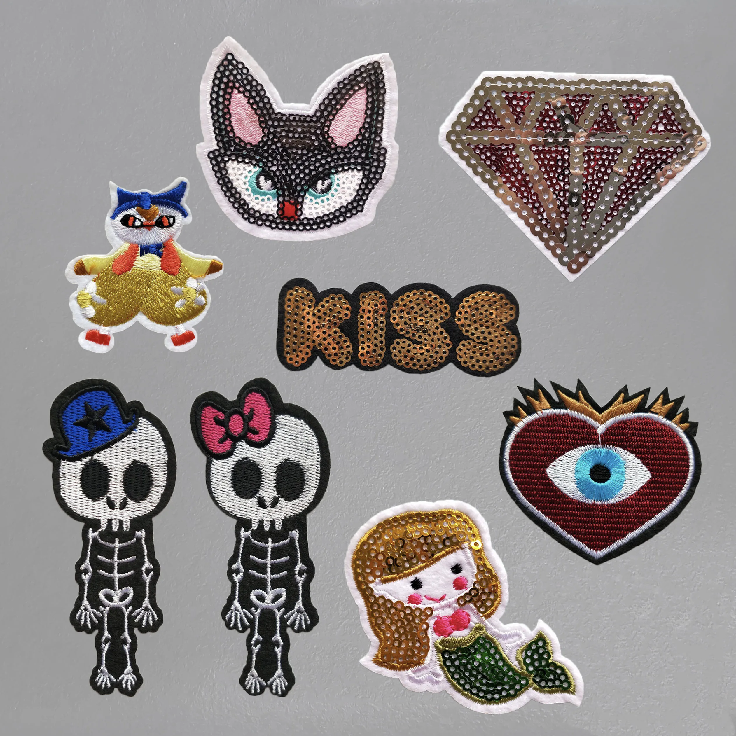 

Sewing Clothes Patches Hot sale Sheep Mermaid Iron On Embroidery Patches Unicorn Hot melt adhesive Badges DIY Clothes Stickers
