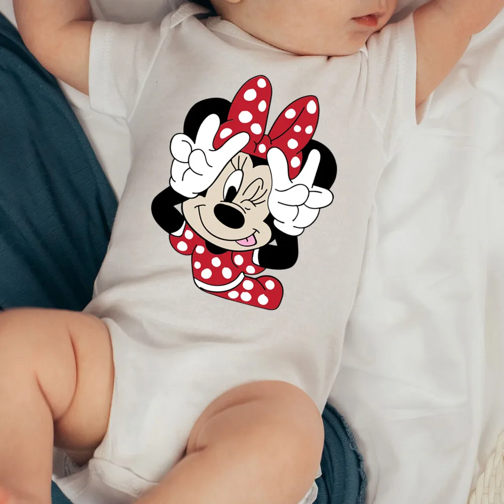 

Minnie Mouse Baby Girl Clothes for Newborns Summer Cotton Bodysuits for Infants Ropa De Bebe Baby Clothes New Born