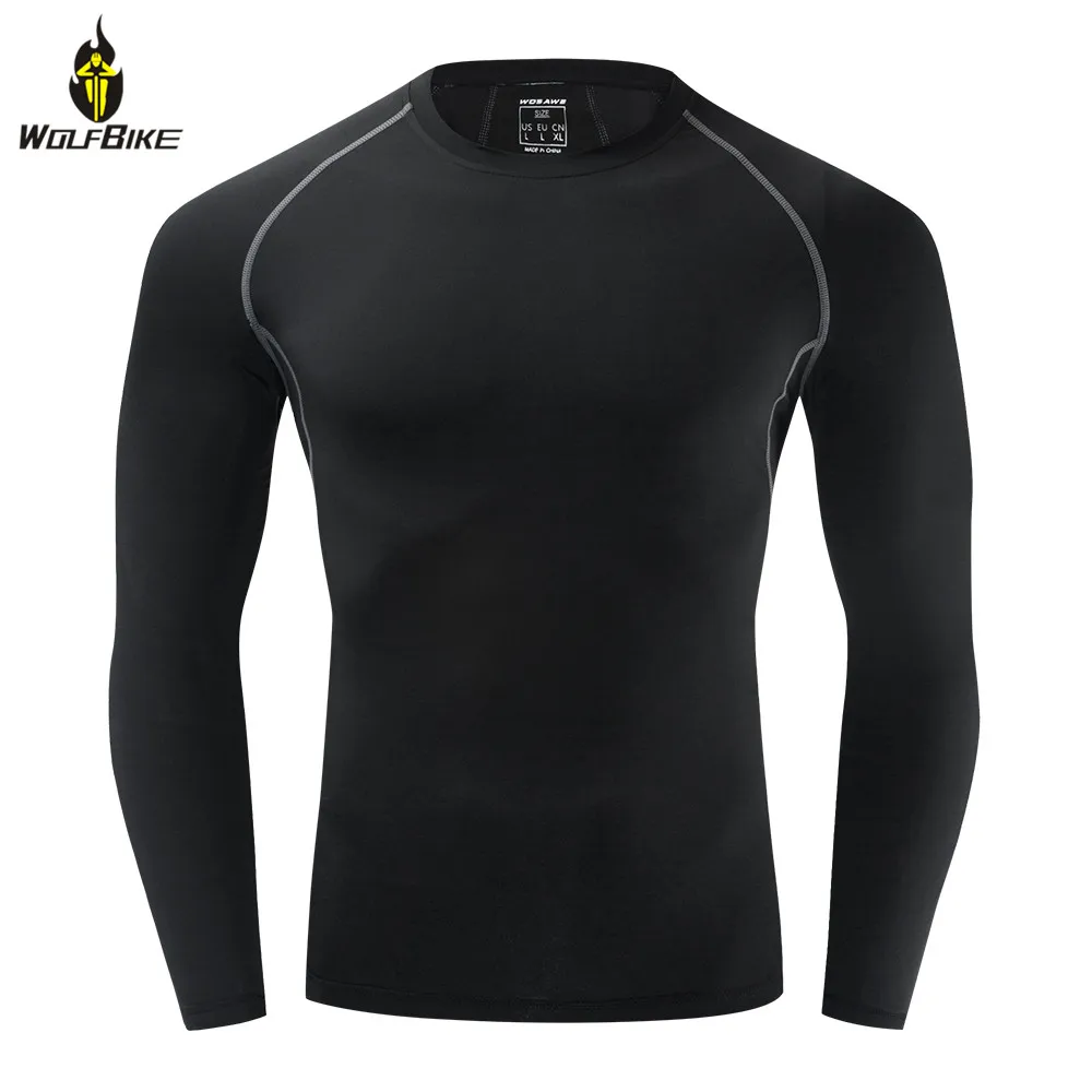 

WOSAWE Men's Tight Cycling Base Layer Jersey Warm Windproof Inner Top Shirts Quick Dry MTB Bike Bicycle Long Johns Underwear