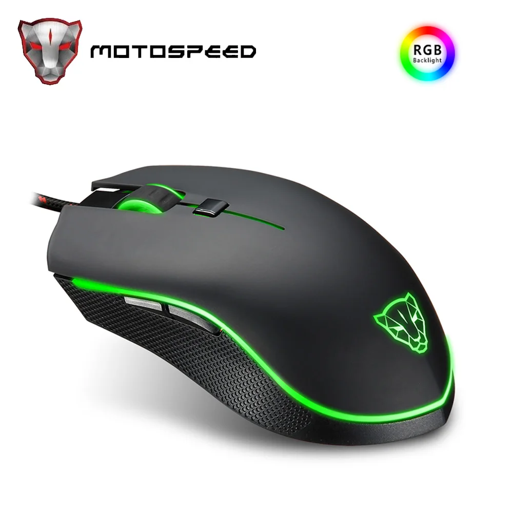 

Motospeed V40 Gamer Mouse 4000DPI 6 Buttons USB Wired Optical LED Breathe Backlit Programmable Gaming Mice For Mini PC Laptop