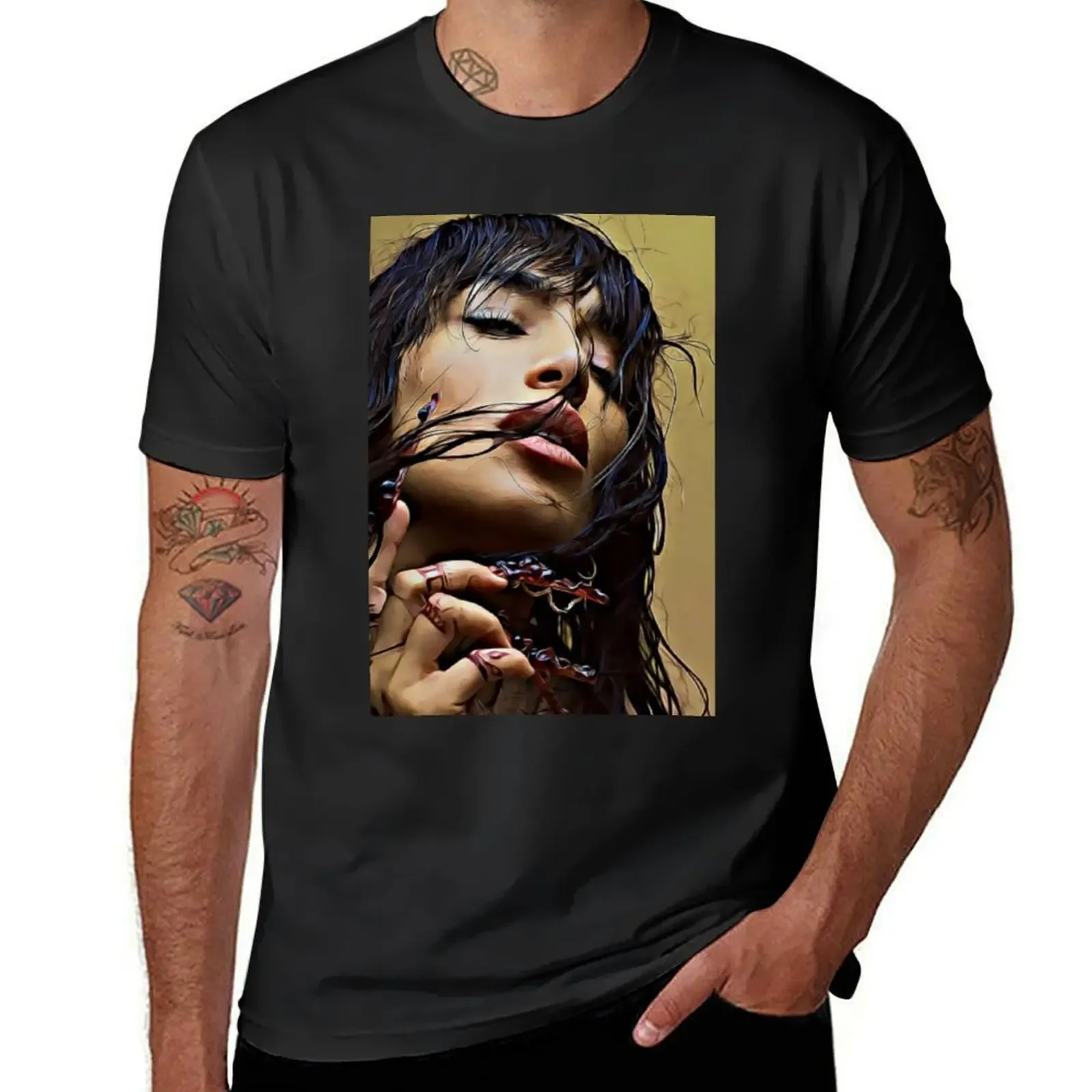 Loreen тату футболка на заказ Футболка пот заготовки футболки для мужчин упаковка