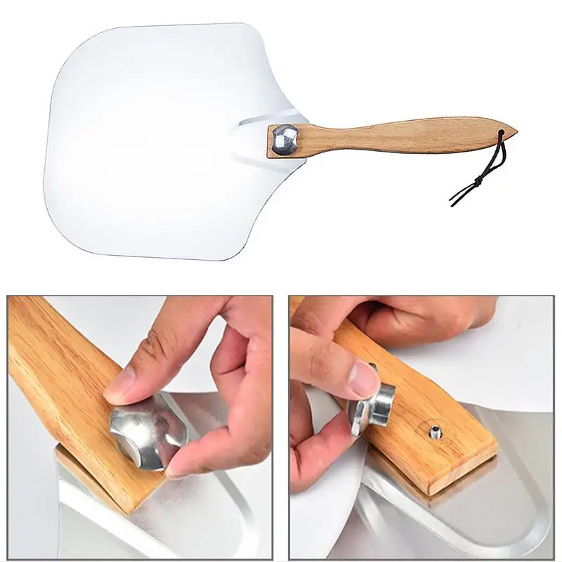 

Aluminum Pizza Peel 12 Inch Pizza Spatula With Foldable Wood Handle Large Folding Metal Paddle For Oven Grill Stone Homemade