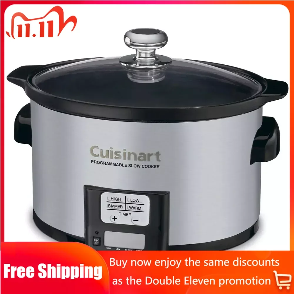 

3.5-Qt Programmable Slow Cooker Multifunctional Electric Pan Free Shipping Slow Cookers Electric Stew Pot Cook Cooking