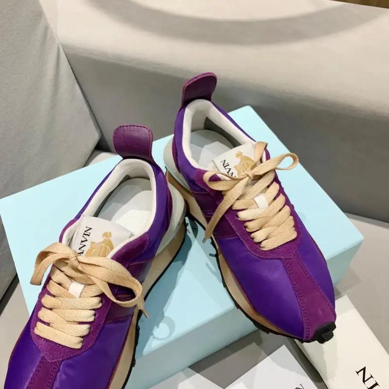 

New Women Retro Bumper Shoes Purple Color Men Sports Casual Shoes Style Lovers' Sneakers Comfortable and Breathable Wild Shoe