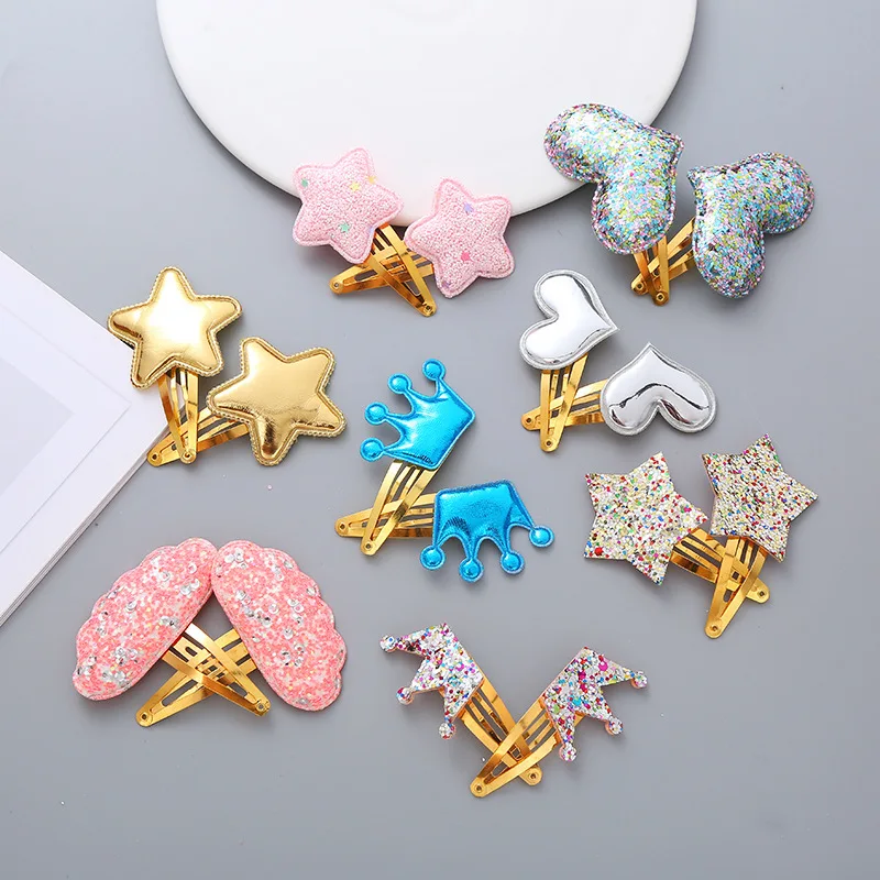 

16PCS New Golden Shining Star Crown Baby BB Clips Girls Lovely Hairpins Hair Clips Kids Headwear Children Hair Accessories