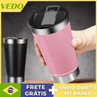502ml black stainless clid beer thermal cup