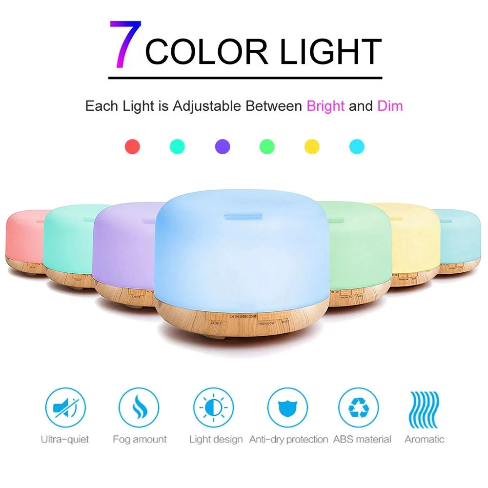

300ML Air Humidifier Essential Oil Diffuser Ultrasonic Cool Mist Maker Fogger Humidifier LED Lamp Aroma Diffuser Electric