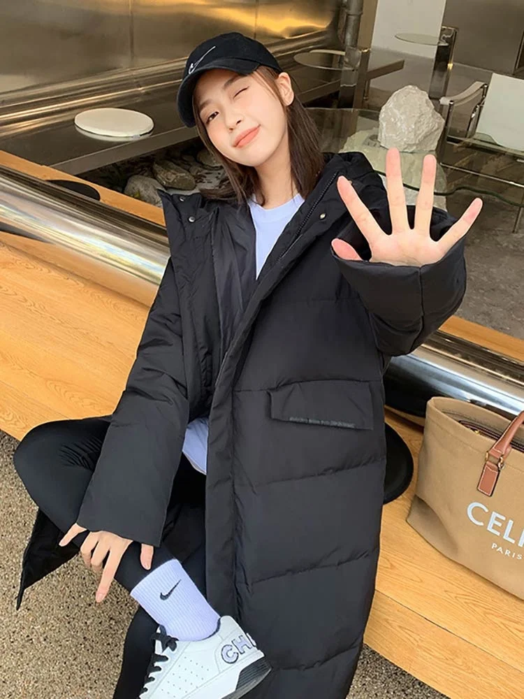 Long Cotton-padded Women's Winter Jacket 2022 Hooded Parkas Autumn and Winter Women Clothes Korean Loose Coat Outwear