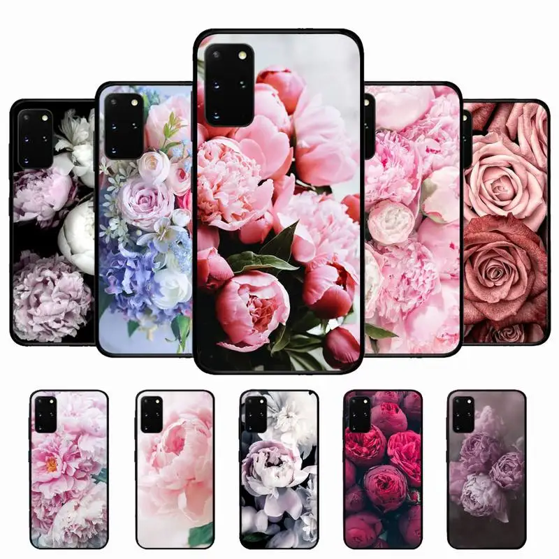 

Flower Pink Peonies Peony Phone Case for Samsung S10 21 20 9 8 plus lite S20 UlTRA 7edge