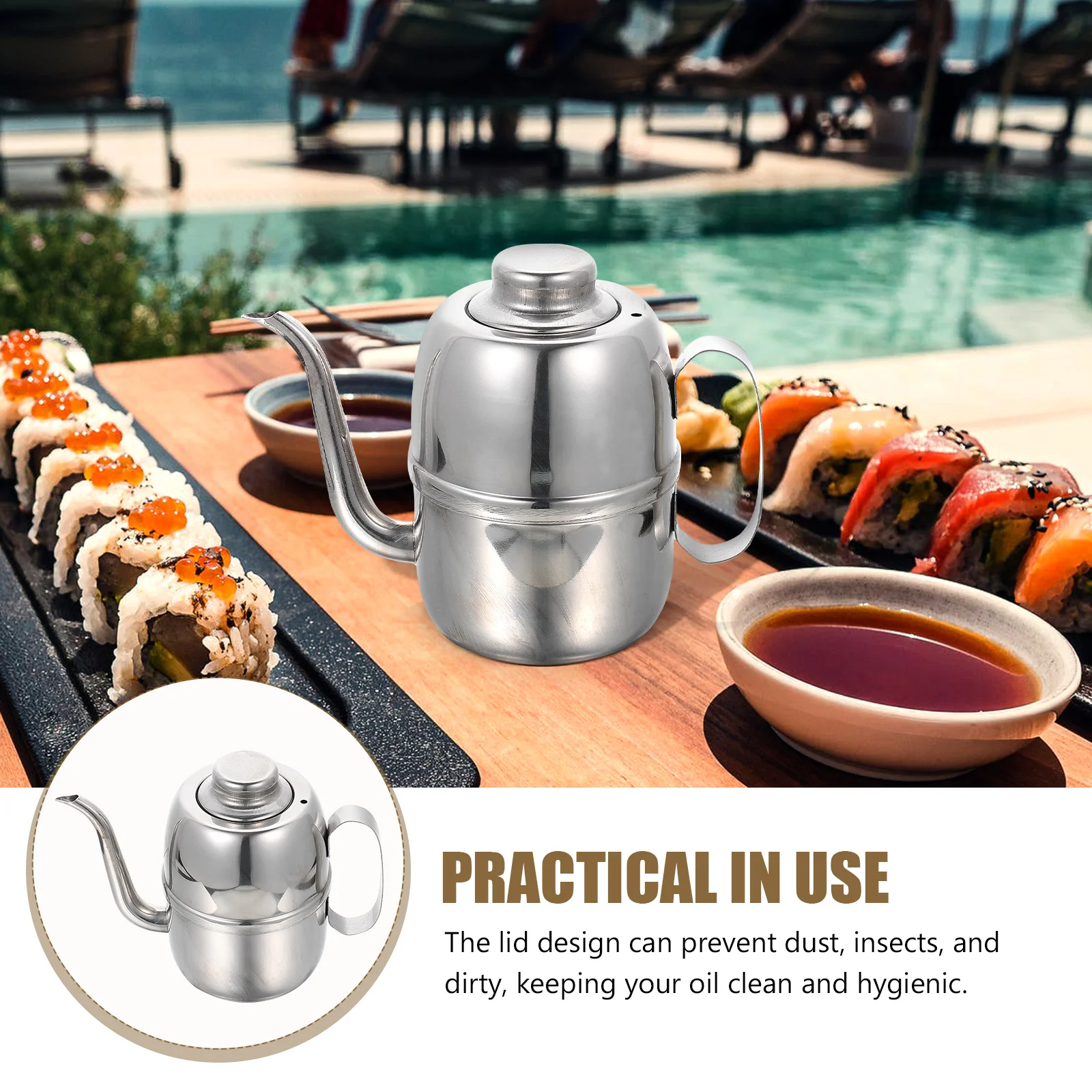 

Oil Dispenser Bottle Olive Vinegar Sauce Kitchen Container Soy Cruet Stainless Steel Pot Cooking Kettle Spout Bottles Tea Jar