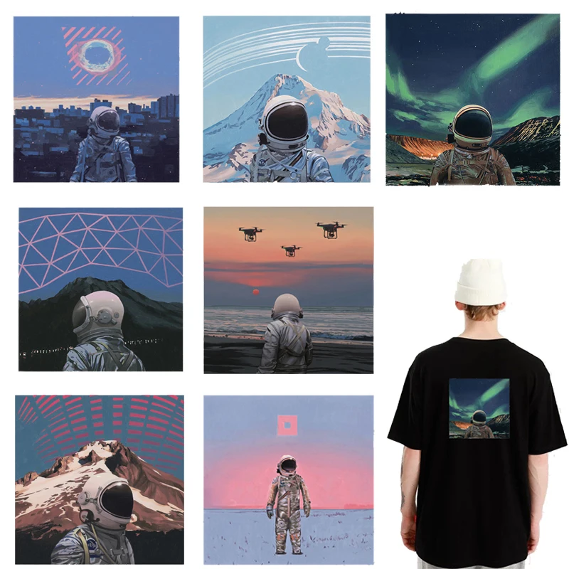 

Iron on transfers for Clothes boys iron on vinyl transfer badge iron on patches cool astronaut stickers on Clothing patches