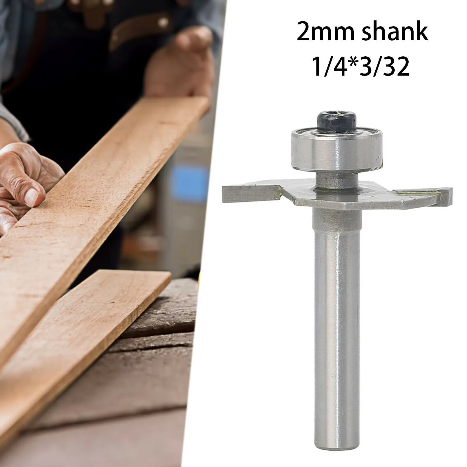 

2mm Slot Ball T Cutter Woodworking Milling Slotting Trimmer Bit For Hand Held Electric Drill Stand Motor-driven Drilling Machine