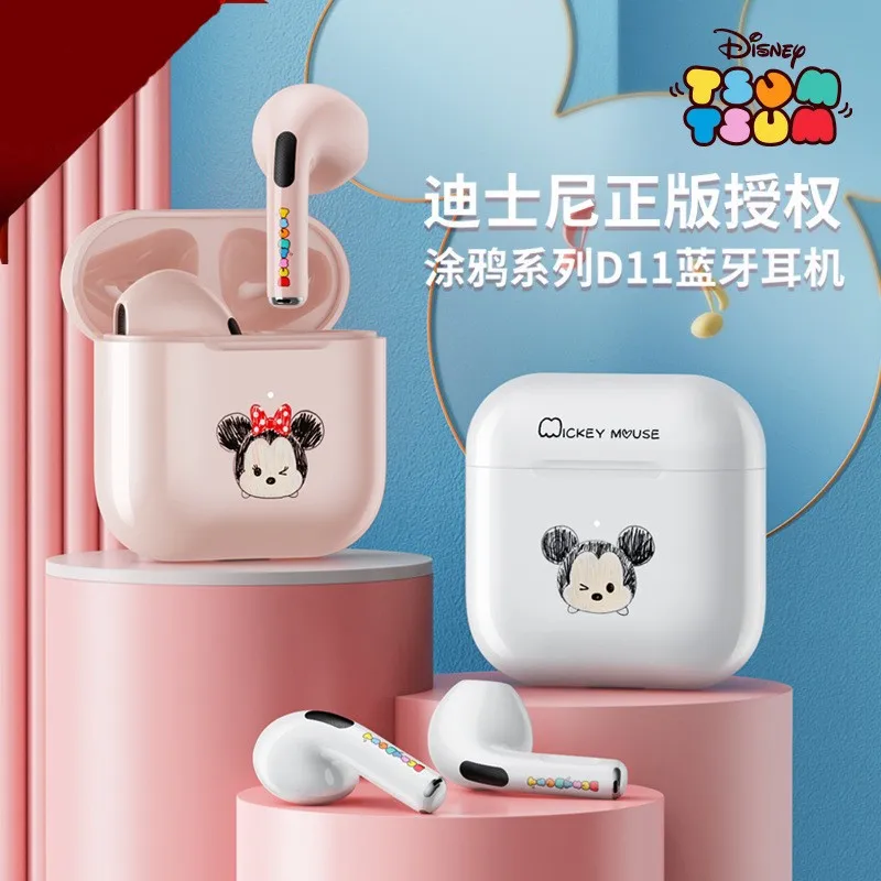 

Kawaii Disney Anime Hobby Mickey Mouse Minnie Mouse Graffiti Series Bass Touch Noise Cancelling Bluetooth Headphones