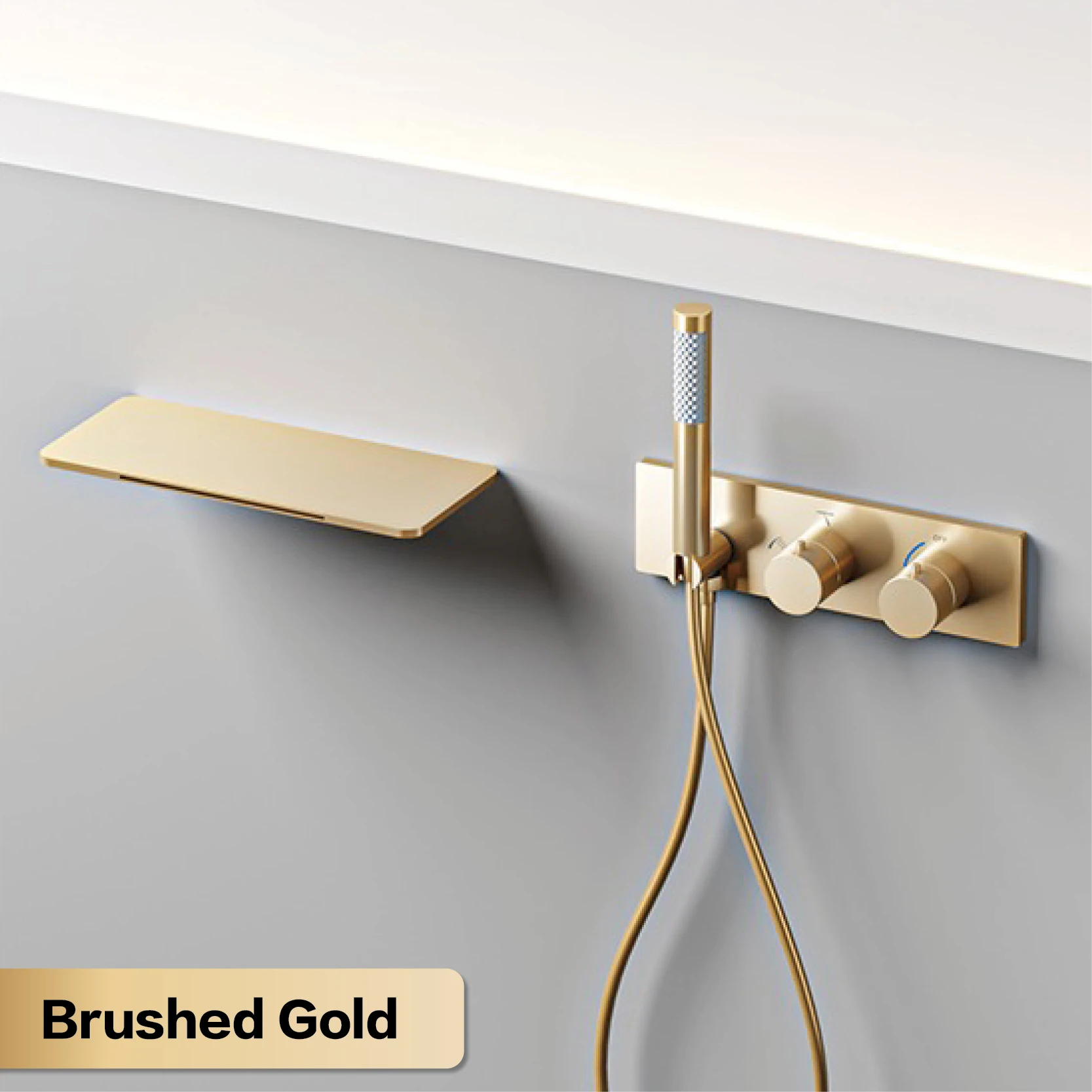 

Термостатический кран для ванны Aitana, серый