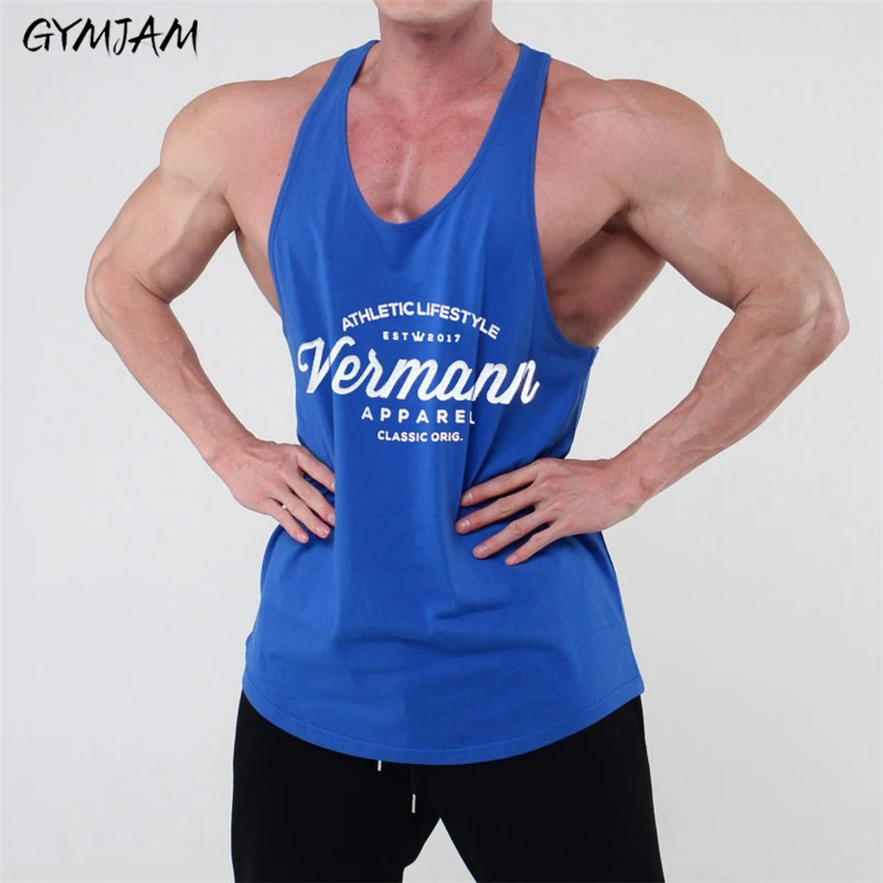 

2022 Summer New Cotton Printed Men's Vest Jogging Gym Workout Men's Sportswear Streetwear Outdoor Casual Tops