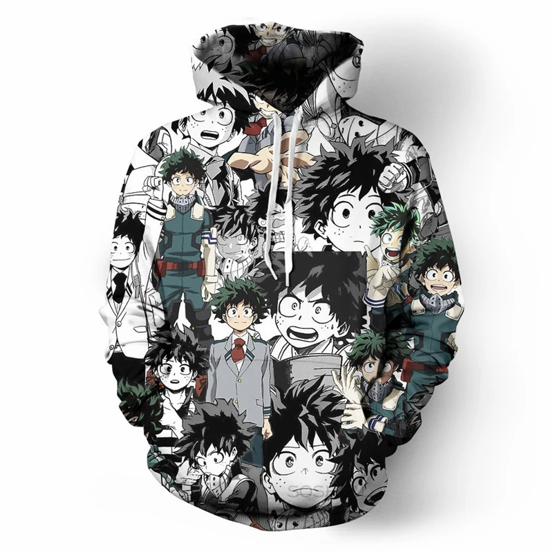 

Anime My Hero Academia Hoodies Sweatshirt Boku No Hero Academia 3D Print Men's Hoodie Kids Boy Hip Hop Bakugo Katsuki Shoto Coat
