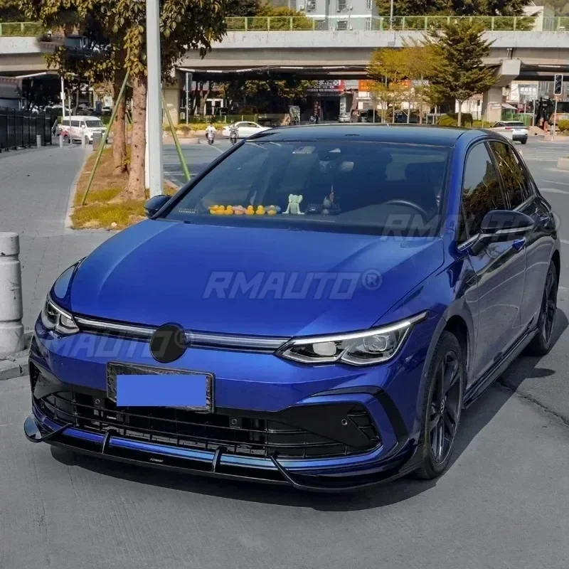 Для Golf MK8 Pro GTI R-Line Body Kit Спойлер переднего бампера Глянцевый черный VW 2021-2023