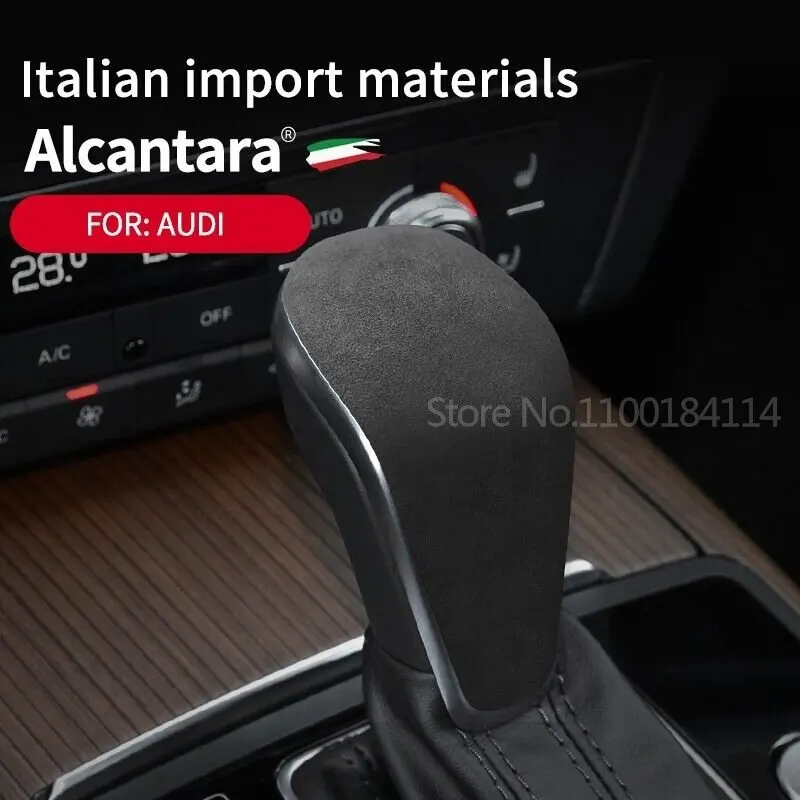 

Alcantara Suede Gear Shift Knob Cover Interior Head Trim For Audi A6 2016-2018