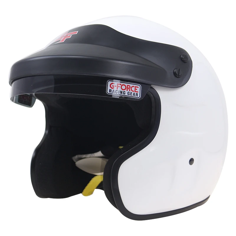 

High Quality ABS Classic Vintage Car Racing gears Open Face helmet White Snell SA-2015 Motorcycle helmet DD ring buckle,Capacete