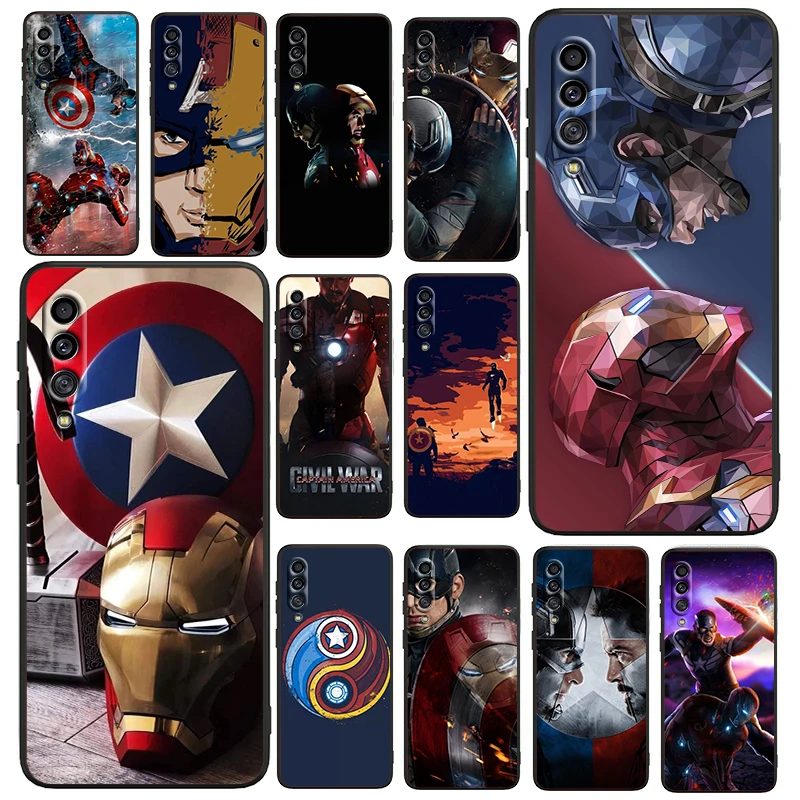 

Captain America and Iron Man For Samsung Galaxy A90 A80 A70 S A60 A50S A30 S A40 S A2 A20E A20 S A10S A10 E Black Phone Case