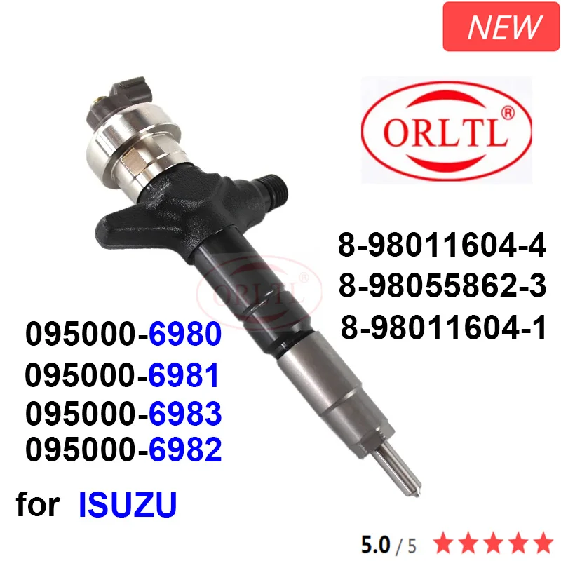 

Подлинный топливный инжектор 095000-6980 6980 095000-6981 095000-6983 095000-698 4 8-98011604-4 8-98055862-3 8-98011604-1 для ISUZU