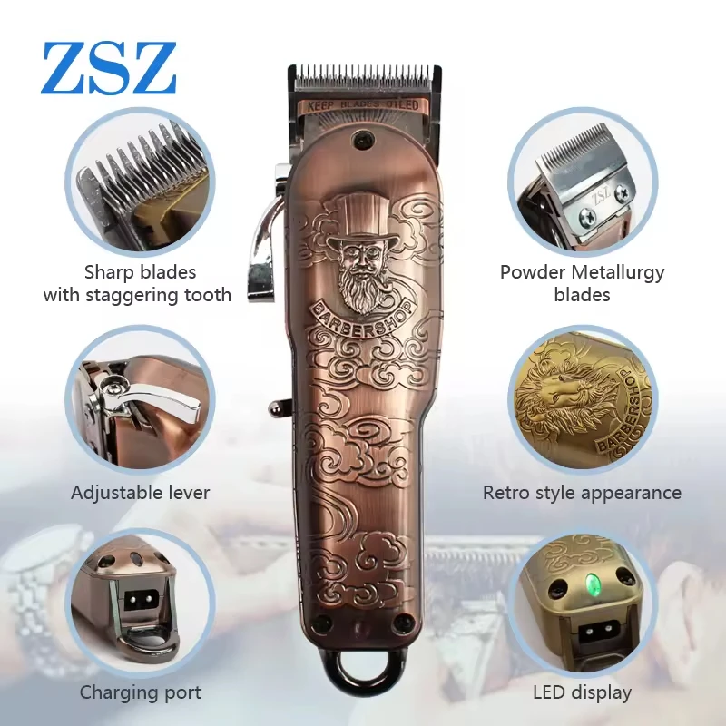 F-98 2024 Профессиональная машинка для стрижки волос с регулируемым лезвием мужских
