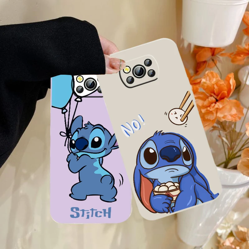 

Cartoon Cute Fashion Trend Stitch Phone Case For XiaoMi POCO X2 X3 X4 GT NFC Pro M3 M4 Pro F3 F4 GT C3 C31 C40 Liquid Rope Soft