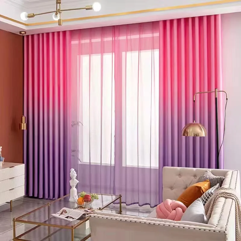 

Утолщенные плотные шторы для спальни, домашняя гостиная, атмосферный градиент цвета, шумозащитная занавеска, комплект штор для отеля