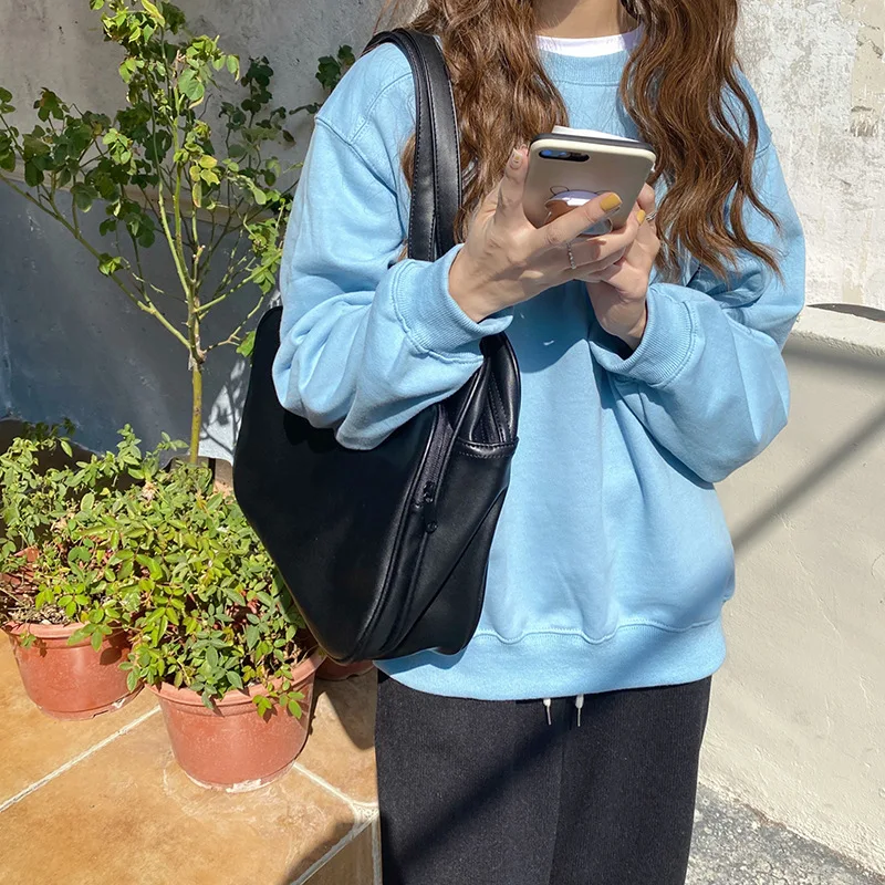 Однотонные вместительные сумки для женщин повседневная роскошная дизайнерская