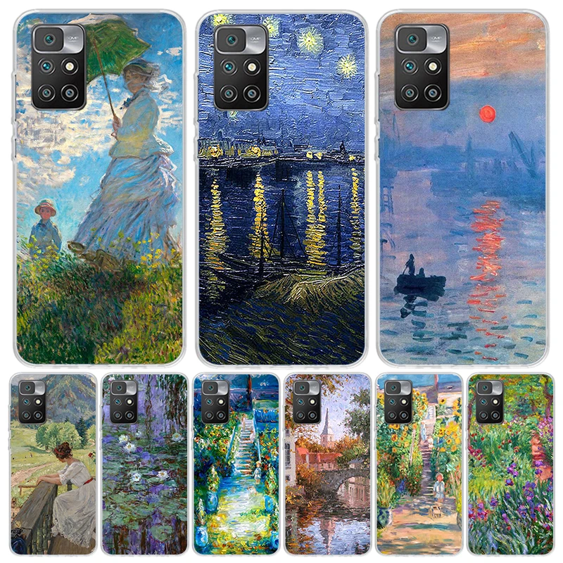 Чехол для телефона Claude Monet Garden Lotus Bridge Xiaomi 12C 12 10C 10 10A 9C 9 9A 9T 8A 8 7A 7 6A 6 Pro S2 K70 K60 K40 K20 Art Co