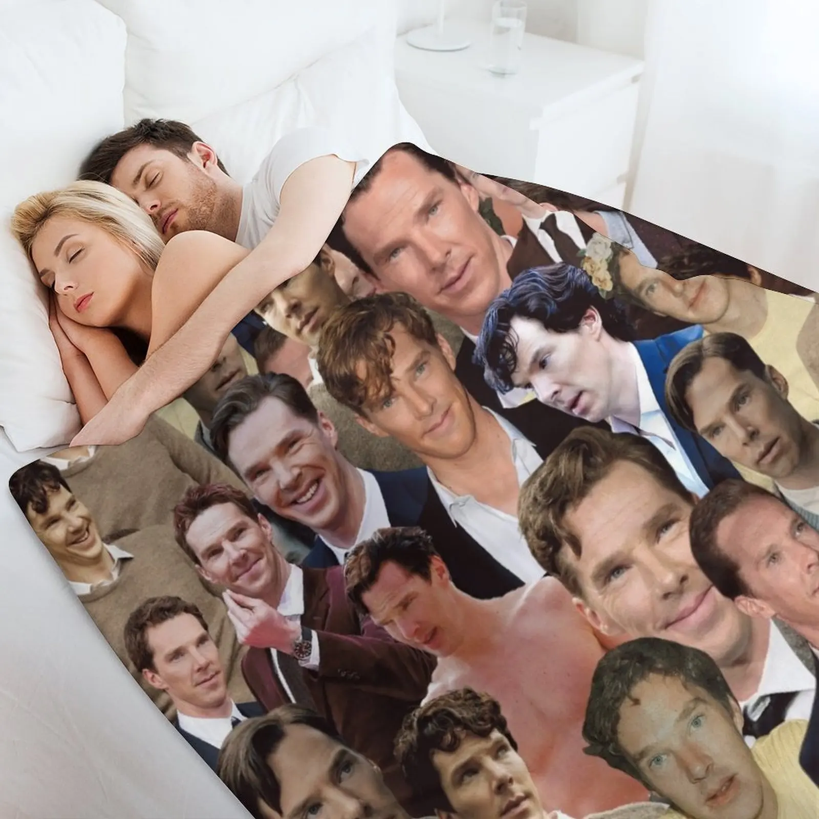 Плед спальный мешок подвижные одеяла с коллажем