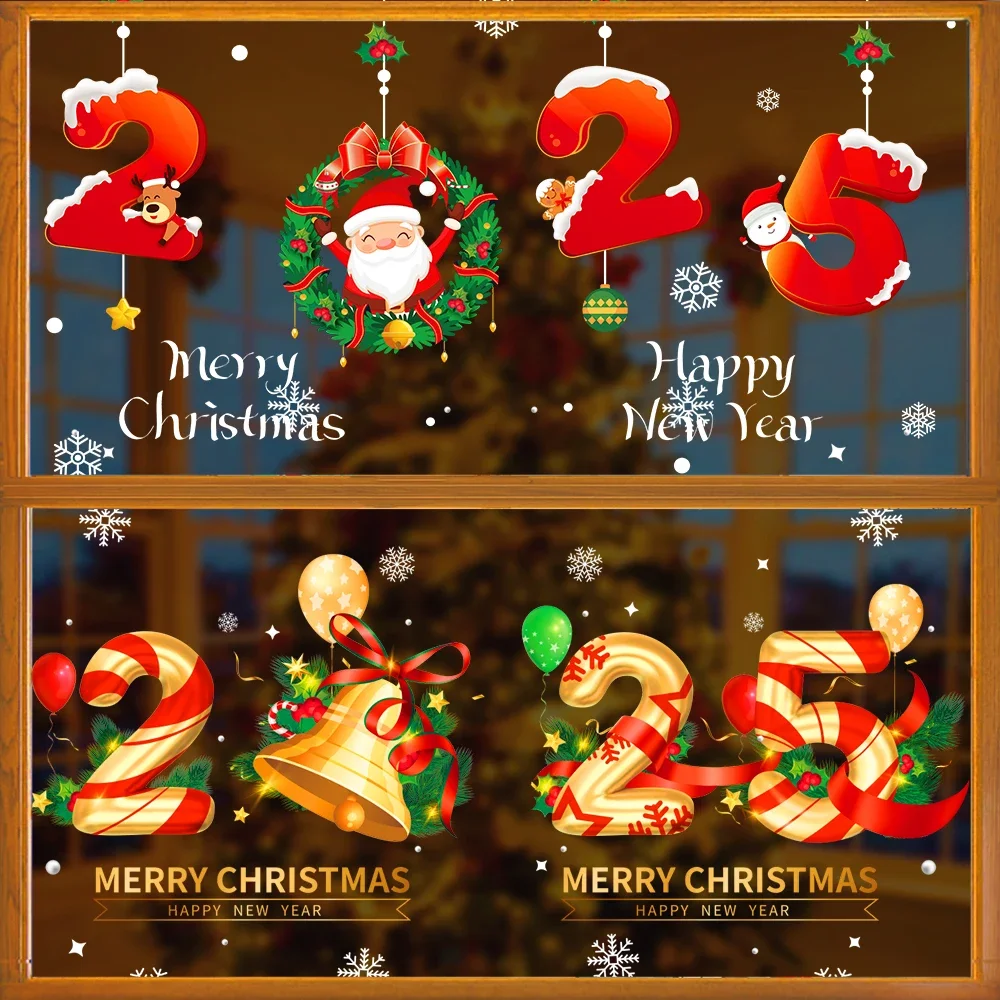 Настенная Наклейка из ПВХ на Рождество наклейки стену в спальню рождественские