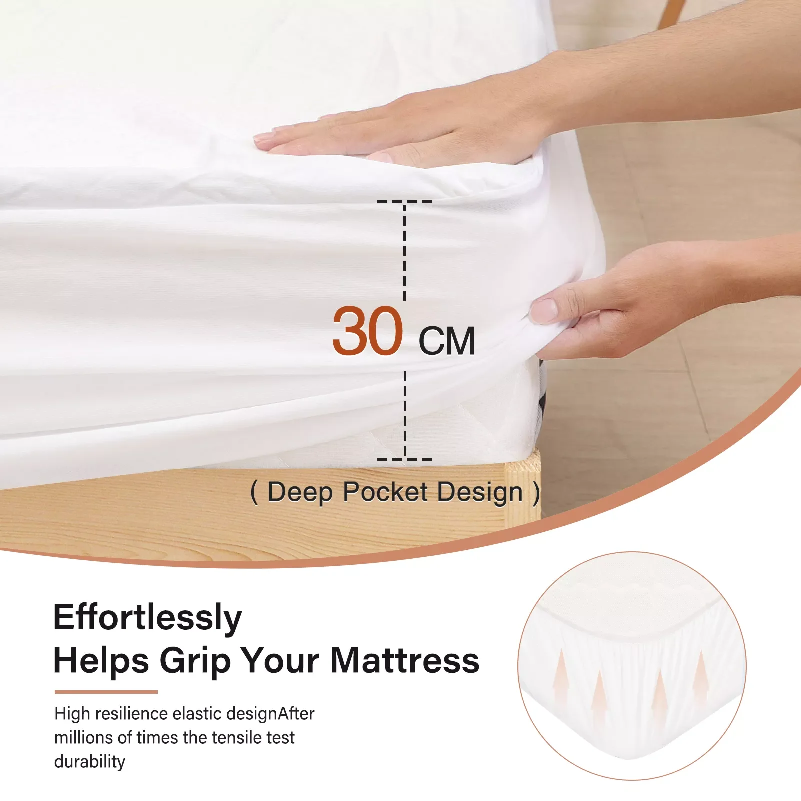 

Bed Cover Smooth Microfiber Mattress Protector Waterproof Fitted Sheet Anti-mite Mattress Pad sabanas cama 150
