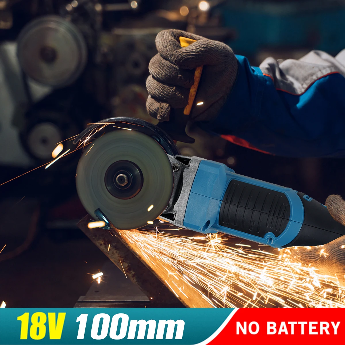 

Angle Grinder 18V Cordless Angle Grinder High Power Cut-Off Tool Kit Brushless Electric Grinding Machine 6 Gears Variable