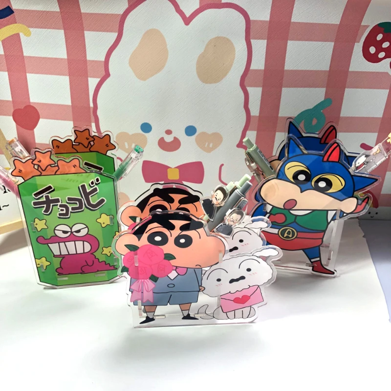 

Crayon Shinchan Pen Holder Creative Kawaii Anime Cartoon Desktop Decoration Cute Large Capacity Stationery Storage Tube
