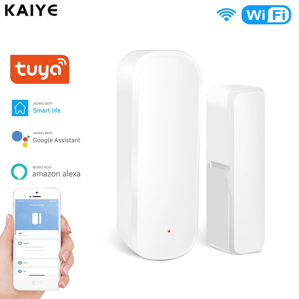 

Tuya WiFi Door Sensor Smart Door Open Closed Alarm Wireless Window Detectors Smartlife APP Compatible With Google Home Alexa