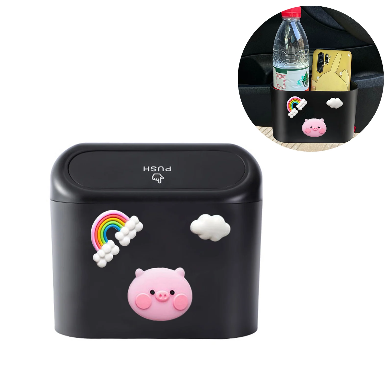 

Car Garbage Can Leak-Proof Car Trashcan With Cute PatternsWaterproof Car Garbage Can Cute Leak-Proof Car Trashcan For Vehicles