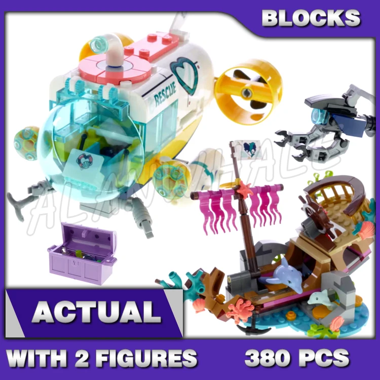 380 шт. морская подводная лодка Friends для Dolphin Rescue Shipwreck подводный скутер 11371