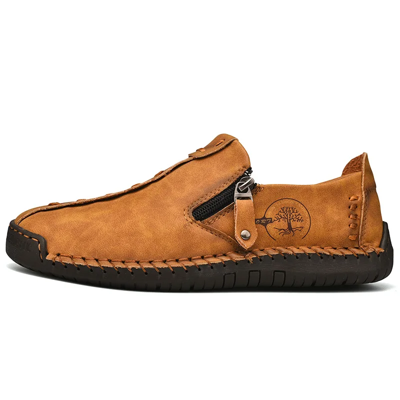 

Men Shoes Casual Slip On Loafers Breathable Leather Shoes Men Flats Hot Sale Moccasins Tooling Shoes Plus Size Handmade Leather