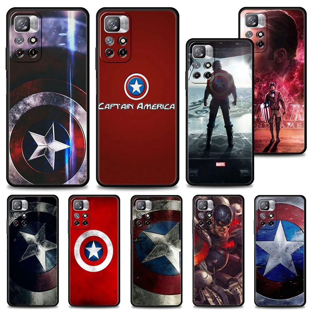 

Marvel Case for Xiaomi Redmi note 9S 9 10 8 11 Pro Plus 7 8T 9T 11T 5G redmi 9c 9 k40 9A 10 8 7A Cover Marvel Captain America