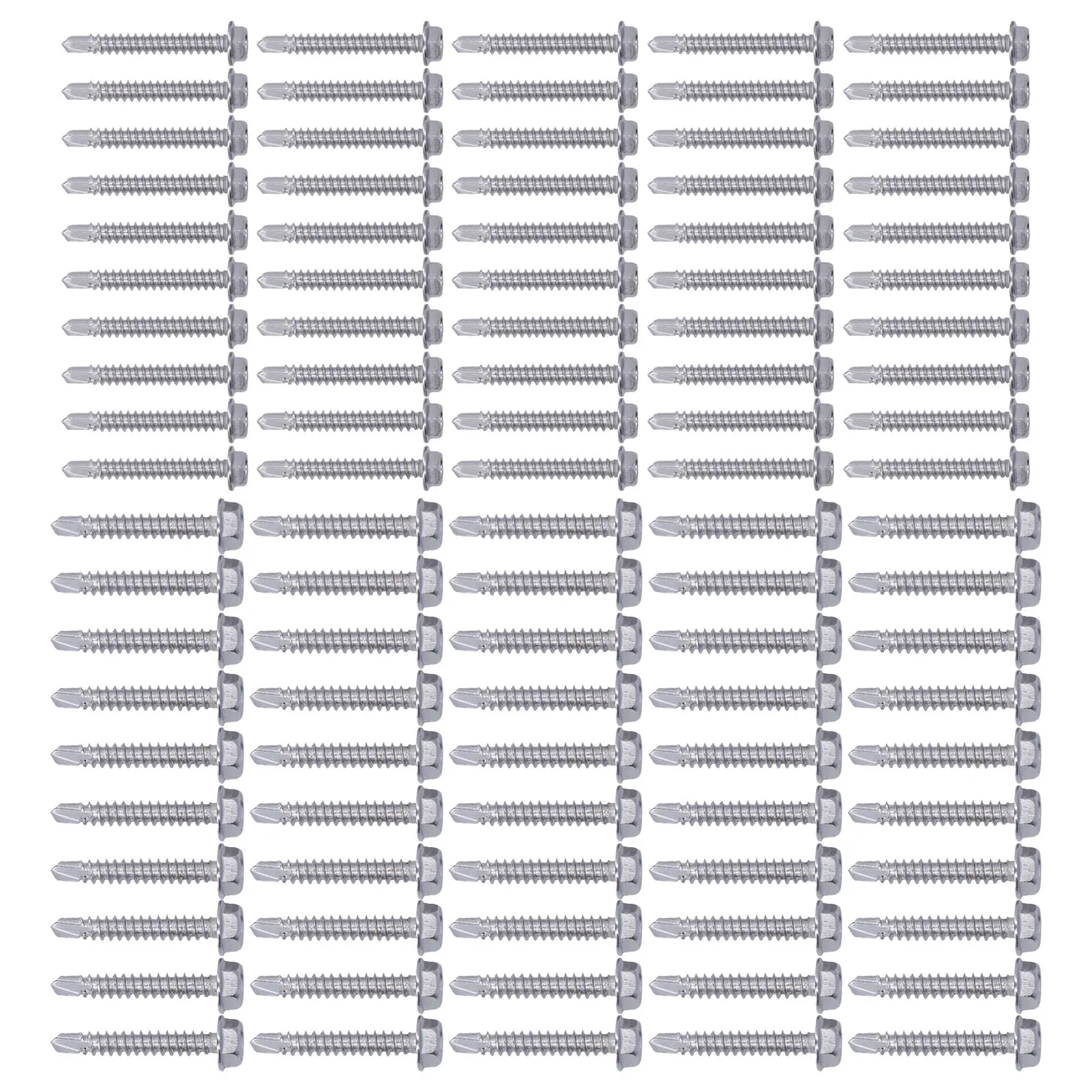100 шт. Самонарезающие винты из нержавеющей стали с шестигранной головкой