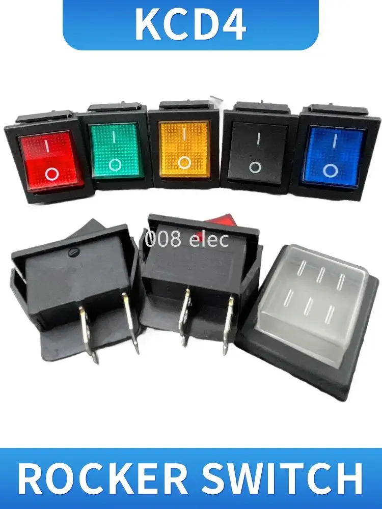 

5 шт. переключатель KCD4, кулисный переключатель для лодки, 4 контакта, 2 положения, ВКЛ-ВЫКЛ, 16 А/250 В переменного тока, желтый/зеленый/красный/черный